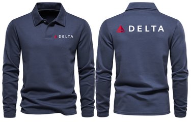 DELTA AIRLINES LONG SLEEVE  POLO